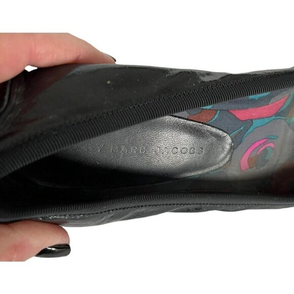 Marc By Marc Jacobs Black Patent Leather Ballet Flats w/ Grosgrain Bow 37.5 US 7 - Picture 7 of 10